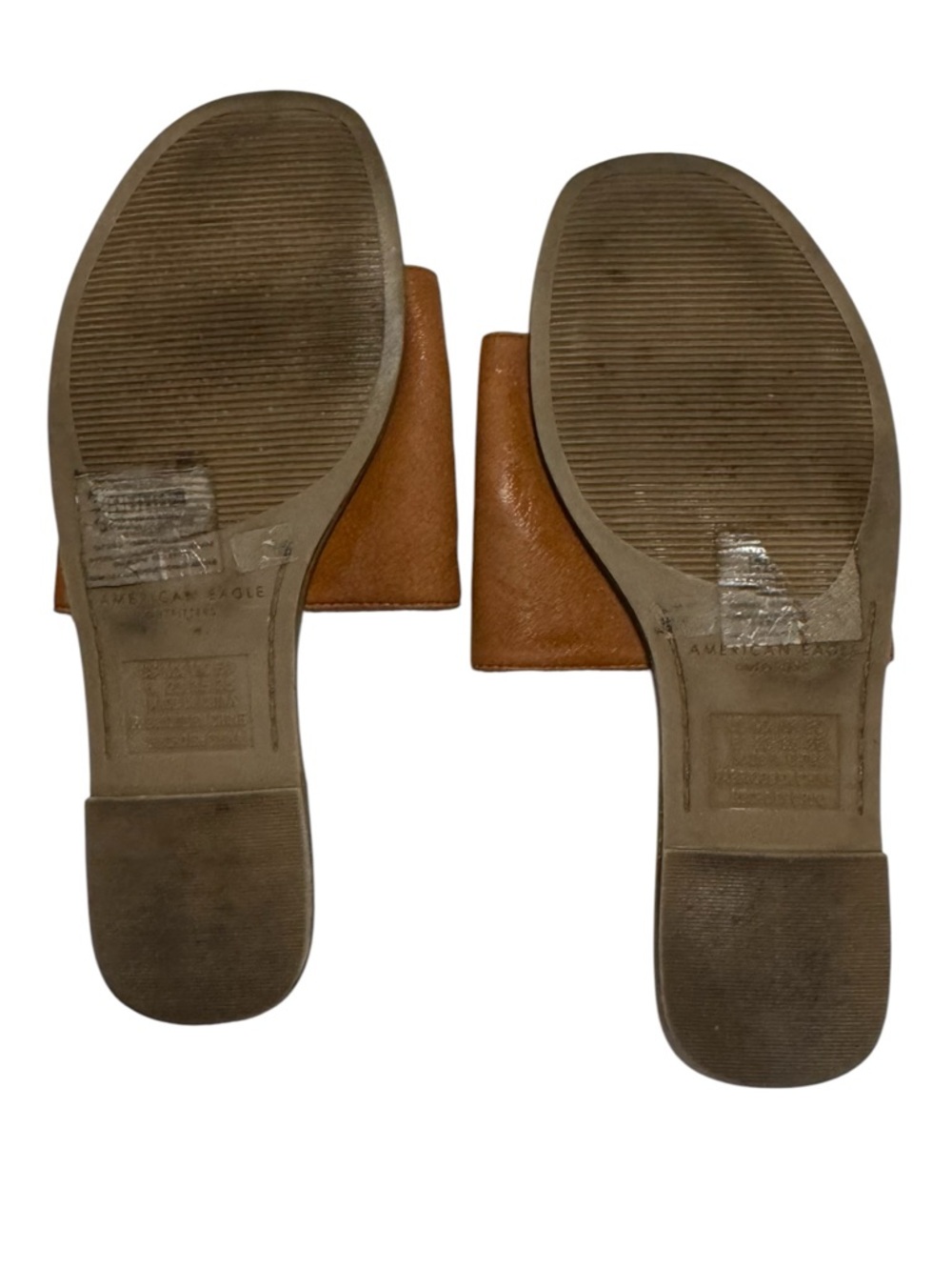 American Eagle Outfitters Tan/Brown Wide Strap Slide Sandals  SZ: 6    #13 - Picture 3 of 4